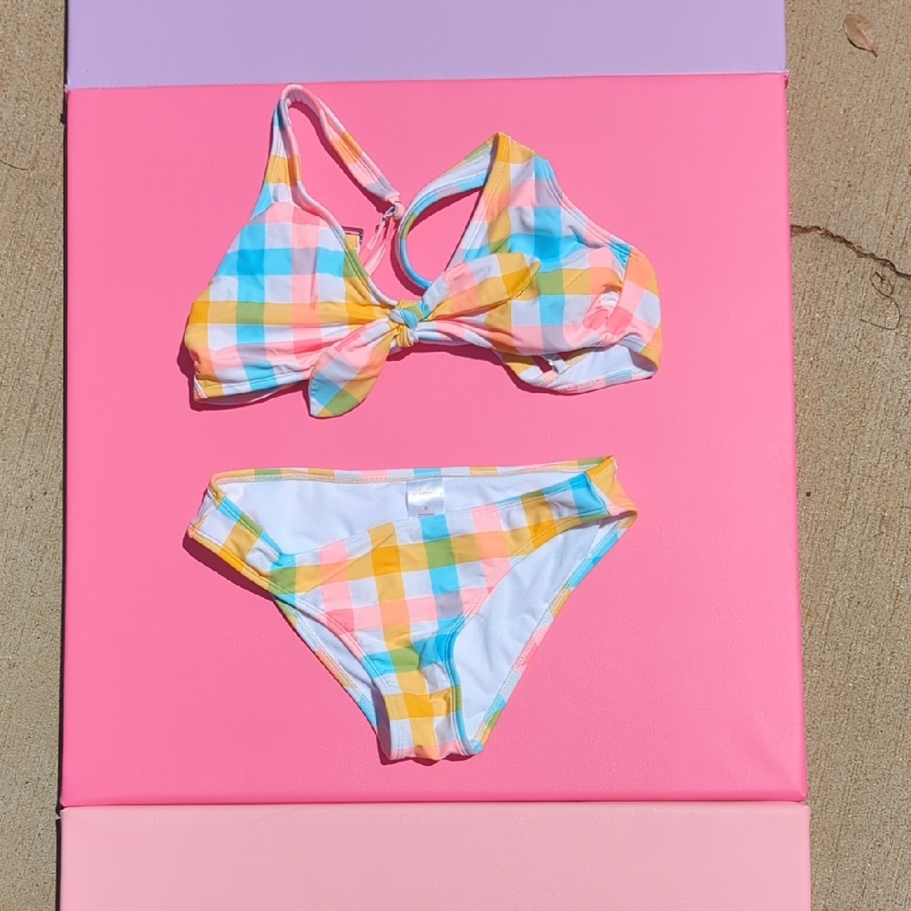 Xhilaration Multicolor Plaid Bikini
